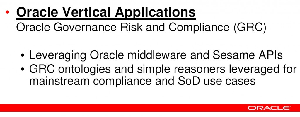 Semantic technology used for segregation of duties (SoD) in Oracle Governance, Risk, and Compliance (GRC)